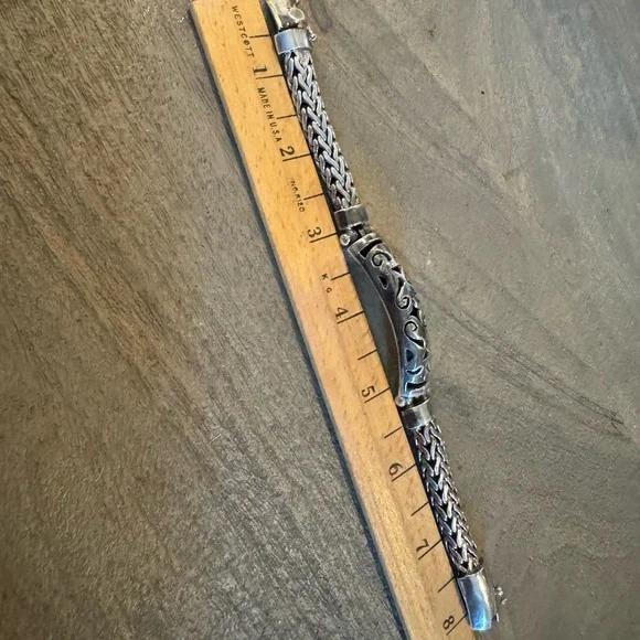 Artisan Handmade Sterling Silver Braided Bracelet 72.7g - Picture 8 of 10